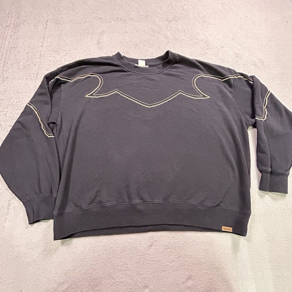 ARIAT Hickory Sweatshirt Womens XXL Black Western Yoke Stitch Pullover